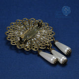 purple renaissance brooch pin bronze Lady Amice