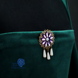 purple renaissance brooch pin bronze Lady Amice