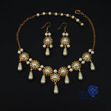 lady aurora necklace teardrop pearls and gold filigree