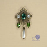 Beatrice green renaissance brooch pin bronze