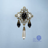 Beatrice black renaissance brooch pin bronze
