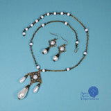 bianca gonzaga drop pearl necklace renaissance bronze