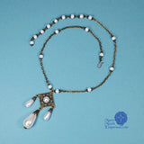 bianca gonzaga drop pearl necklace renaissance bronze
