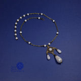 bianca gonzaga drop pearl necklace renaissance bronze