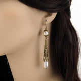 teardrop pearl Renaissance Earrings bronze Caterina Sforza