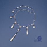 Renaissance teardrop pearl necklace silver Caterina Sforza