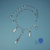 Renaissance teardrop pearl necklace silver Caterina Sforza