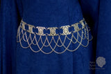 silver medieval belt with chains Clarissant Hip Belt