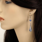 crystal blue earrings renaissance silver Elina