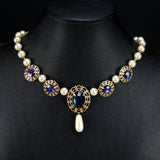 pearl Renaissance Necklace set purple Lady Isadora
