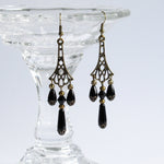 Black Victorian style drop earrings Milady Lorelle