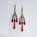 Red Victorian Earrings Milady Lorelle