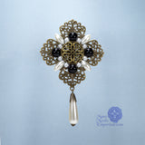 bronze renaissance black brooch pin Duchess Lorraine