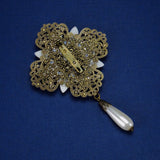 bronze renaissance brooch pin blue Duchess Lorraine