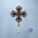 bronze renaissance brooch pin blue Duchess Lorraine