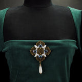 bronze renaissance brooch pin blue Duchess Lorraine