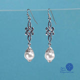 Nicolette pearl Renaissance scroll earrings silver
