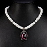 Renaissance pearl necklace amethyst pendant Condesa Paloma
