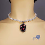 Renaissance pearl necklace amethyst pendant Condesa Paloma