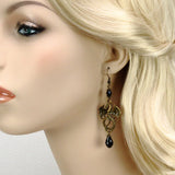 black dragon earrings in antique bronze Pendragon