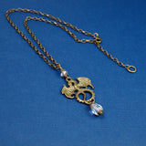 crystal crystal medieval dragon necklace bronze Pendragon