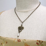pearl dragon necklace antique bronze Lady Pendragon