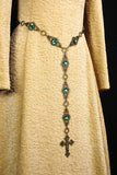 green renaissance girdle belt bronze Questa