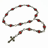medieval girdle belt with red gems antique bronze Questa