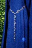 ladies renaissance girdle belt silver & blue Questa