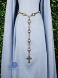 renaissance girdle belt with pearls & antique bronze Questa