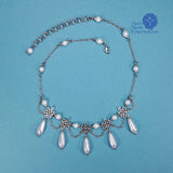 Celtic pearl drop necklace silver Lady Quillan Renaissance