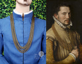 Rathbone Antique Bronze Mens Multi Chain Tudor Necklace