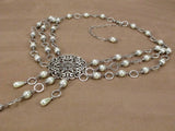 pearl and silver renaissance girdle belt Thalia