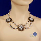 white princess queen elizabeth pearl necklace bronze