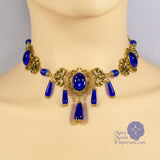 blue Renaissance necklace antique gold Xanthe