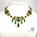 green Edwardian necklace antique gold Xanthe