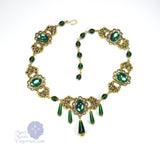 gold and green Edwardian necklace antique gold Xanthe