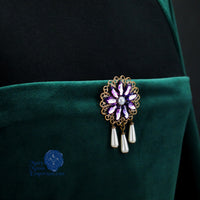 purple renaissance brooch pin bronze Lady Amice