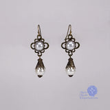 bianca gonzaga drop pearl earrings renaissance bronze