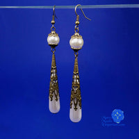 teardrop pearl earrings bronze Renaissance Caterina Sforza