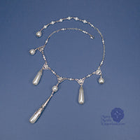 Renaissance teardrop pearl necklace silver Caterina Sforza