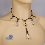Renaissance teardrop pearl necklace bronze Caterina Sforza