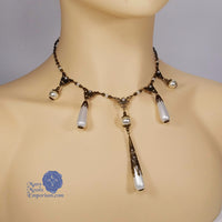 teardrop pearl Renaissance necklace bronze Caterina Sforza
