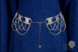 silver medieval belt with chains Clarissant Hip Belt