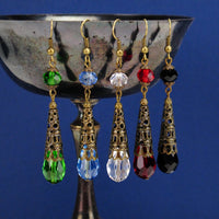 crystal renaissance earrings bronze metal Elina Collection