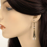 clear crystal renaissance earrings bronze Elina