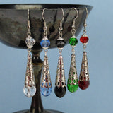 crystal renaissance earrings silver Elina