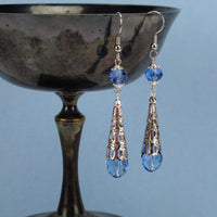 crystal blue earrings renaissance silver Elina