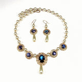 pearl Renaissance Necklace set purple Lady Isadora