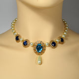pearl Renaissance Necklace set aqua Lady Isadora
